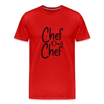 Chef Oui Chef - Humour Chef - T-shirt bio Premium Homme - rouge - Devant - Damien (186cm)