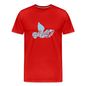 Shalom et de la colombe / shalom 'n dove (1c) - T-shirt bio Premium Homme - rouge - Devant - Damien (186cm)