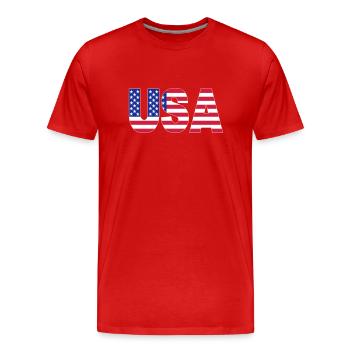 USA - Men's Premium Organic T-Shirt - red - Front - Damien (186cm)