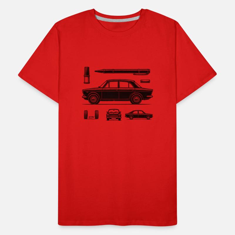 Schwarzer Oldtimer Männer Premium Bio T-Shirt