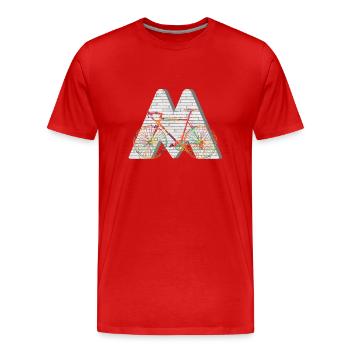 fahrrad e 249 m - Männer Premium Bio T-Shirt - Rot - Vorne - Damien (186cm)