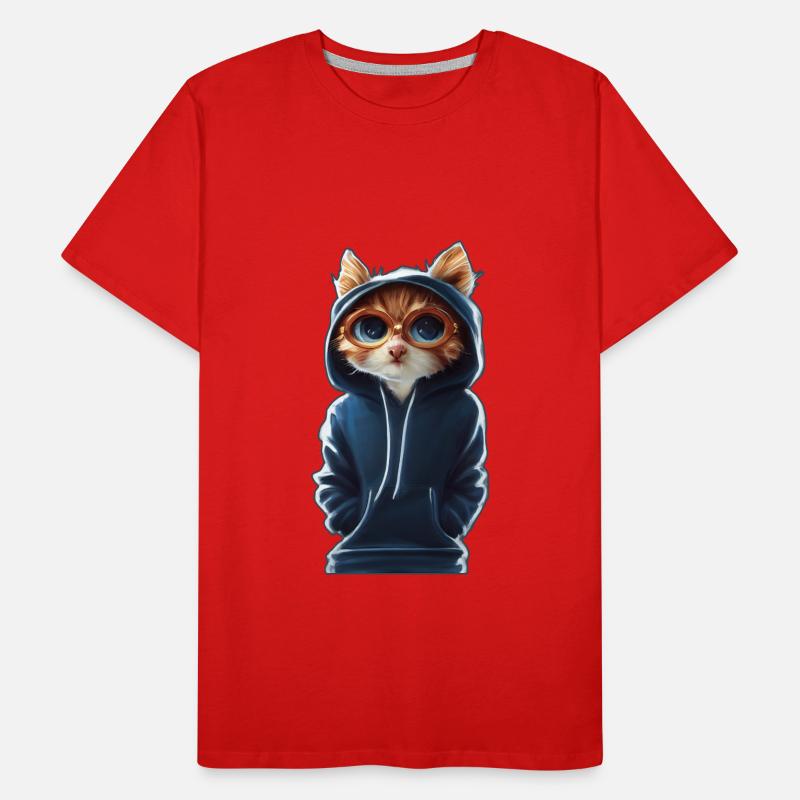Katze mit Pulli 2 Männer Premium Bio T-Shirt