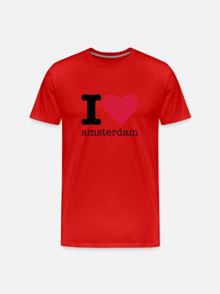 I Love Amsterdam - Männer Premium Bio T-Shirt - Rot
