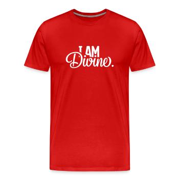 I AM Divine. - Men's Premium Organic T-Shirt - red - Front - Damien (186cm)