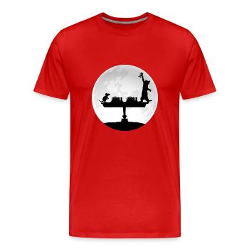 schach schachpartie im mondschein schachmatt - Männer Premium Bio T-Shirt - Rot - Vorne - Damien (186cm)