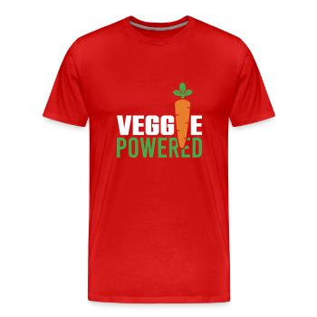 Vegan Veggie Saying - Men's Premium Organic T-Shirt - red - Front - Damien (186cm)
