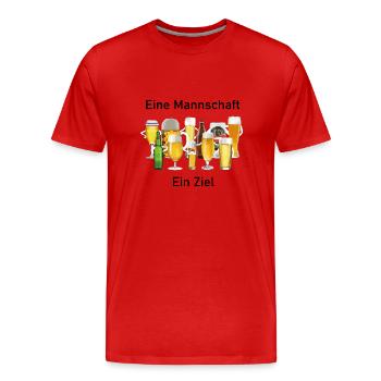 Bier Mannschaft mit Ziel - Männer Premium Bio T-Shirt - Rot - Vorne - Damien (186cm)