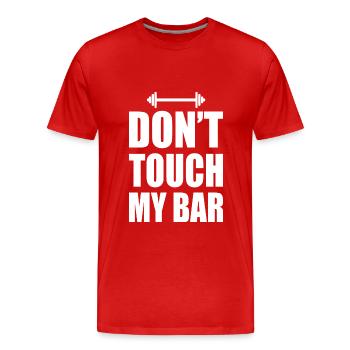 Dont touch my bar - Männer Premium Bio T-Shirt - Rot - Vorne - Damien (186cm)