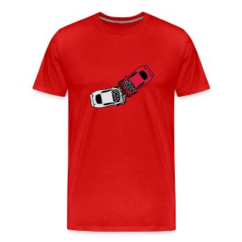 2 autos unfall crash totalschaden zerquetscht dell - Männer Premium Bio T-Shirt - Rot - Vorne - Damien (186cm)