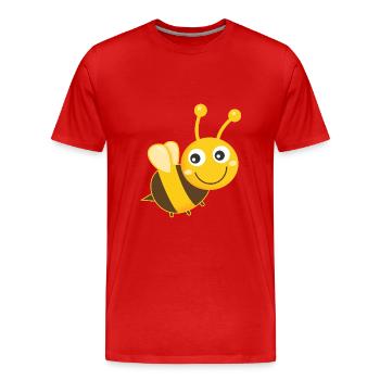 Bee Bees Honey Bee - Men's Premium Organic T-Shirt - red - Front - Damien (186cm)