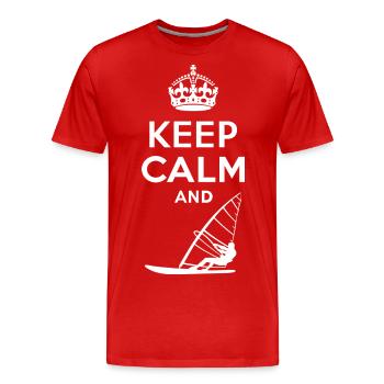 Keep Calm - Windsurfen - T-shirt bio Premium Homme - rouge - Devant - Damien (186cm)