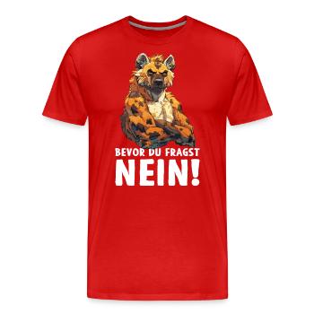 Hyène Wild Africa Wilderness avant de demander non - T-shirt bio Premium Homme - rouge - Devant - Damien (186cm)