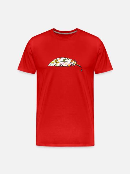 feder - Männer Premium Bio T-Shirt - Rot