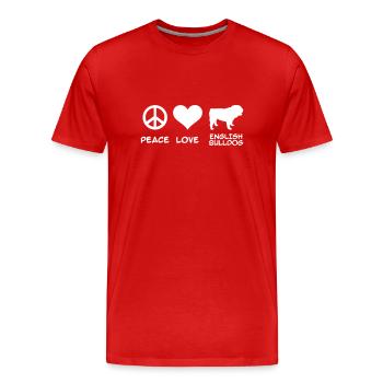Anglais Bouledogue - T-shirt bio Premium Homme - rouge - Devant - Damien (186cm)