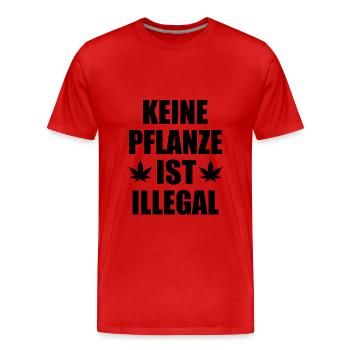 keine pflanze ist illegal - Männer Premium Bio T-Shirt - Rot - Vorne - Damien (186cm)