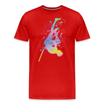 Perchiste Enfant Saut à la perche - T-shirt bio Premium Homme - rouge - Devant - Damien (186cm)