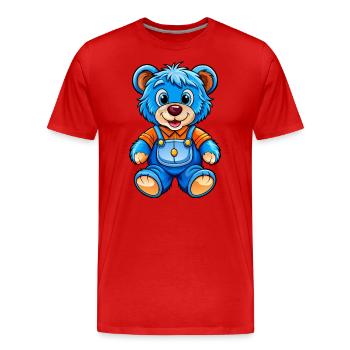 Teddy bleu - T-shirt bio Premium Homme - rouge - Devant - Damien (186cm)