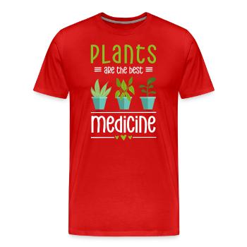 Herbe médicinale Maladie du médecin en bonne santé - T-shirt bio Premium Homme - rouge - Devant - Damien (186cm)