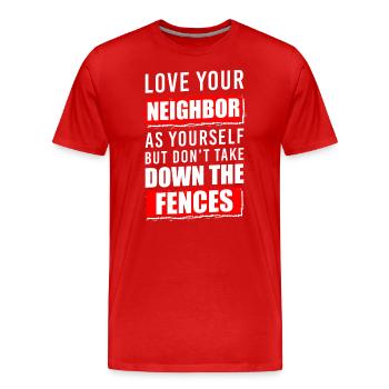 Célébration du voisin - T-shirt bio Premium Homme - rouge - Devant - Damien (186cm)