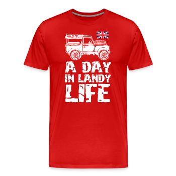 Une journée dans la vie de Landy - T-shirt bio Premium Homme - rouge - Devant - Damien (186cm)