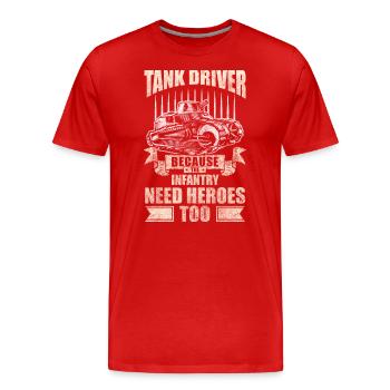 Militär Armee Soldat Panzerung - Männer Premium Bio T-Shirt - Rot - Vorne - Damien (186cm)