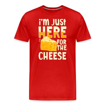 Käseliebhaber Cheddar Gouda Käsekuchen - Männer Premium Bio T-Shirt - Rot - Vorne - Damien (186cm)