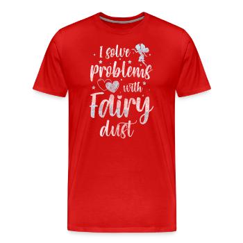 Elf Fairy Tale Girl Magic - Men's Premium Organic T-Shirt - red - Front - Damien (186cm)
