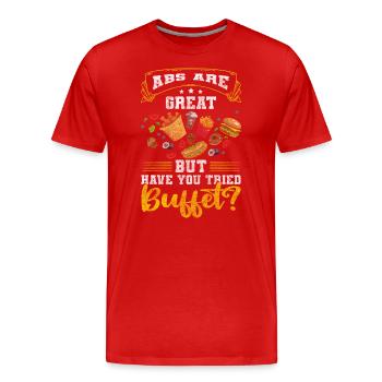 Essen Speisen - Männer Premium Bio T-Shirt - Rot - Vorne - Damien (186cm)