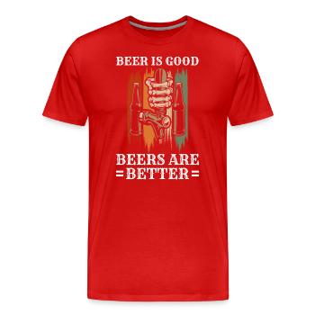 Celebrate Alcohol Party - Men's Premium Organic T-Shirt - red - Front - Damien (186cm)