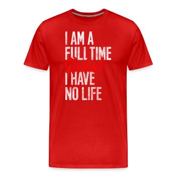 Student Lifestyle Money Broke - Men's Premium Organic T-Shirt - red - Front - Damien (186cm)