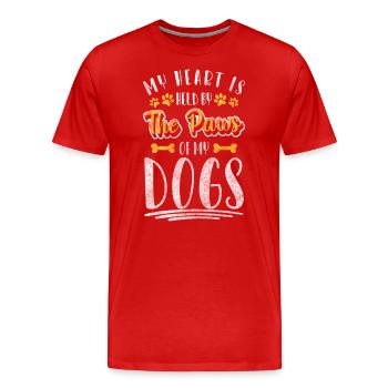 Propriétaire de chien Meilleur ami Propriétaire de chien - T-shirt bio Premium Homme - rouge - Devant - Damien (186cm)