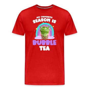 Boba Pearl Milk Iced Tea - Men's Premium Organic T-Shirt - red - Front - Damien (186cm)