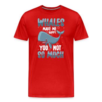 Whales Fish Sea Creatures - Men's Premium Organic T-Shirt - red - Front - Damien (186cm)