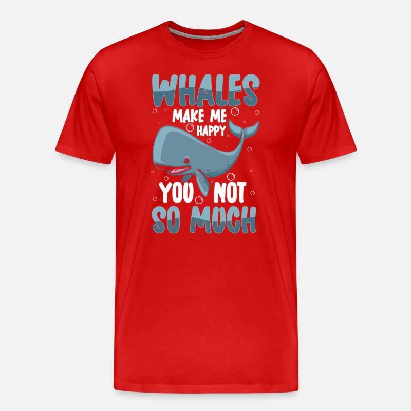 baleines poissons créatures marines - T-shirt bio Premium Homme - rouge