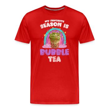 Bubble Tea Süß Sirup To-Go Getränk - Männer Premium Bio T-Shirt - Rot - Vorne - Damien (186cm)