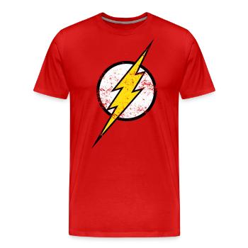 Justice League Green Lantern Logo Vintage - Men's Premium Organic T-Shirt - red - Front - Damien (186cm)