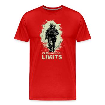 Warrior No Limits - Männer Premium Bio T-Shirt - Rot - Vorne - Damien (186cm)