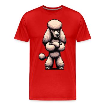 Caniche Caniche Propriétaire Caniche Amoureux Caniche Chien - T-shirt bio Premium Homme - rouge - Devant - Damien (186cm)