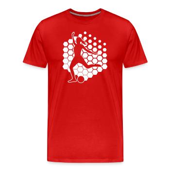 Fussballspielen Fussball Fussballer Fussballspiele - Männer Premium Bio T-Shirt - Rot - Vorne - Damien (186cm)