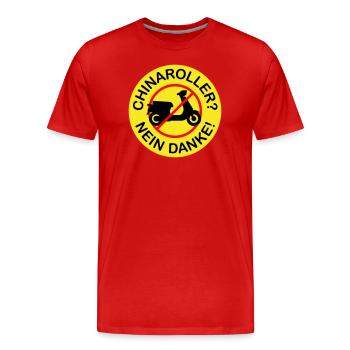 Chinaroller? Nein Danke! (3-farbig) - Männer Premium Bio T-Shirt - Rot - Vorne - Damien (186cm)