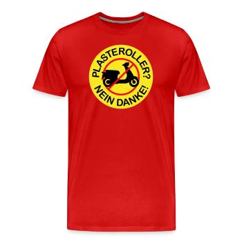 Plasteroller? Nein Danke! (3-farbig) - Männer Premium Bio T-Shirt - Rot - Vorne - Damien (186cm)