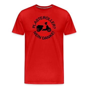 Plasteroller? Nein Danke! (2-farbig) - Männer Premium Bio T-Shirt - Rot - Vorne - Damien (186cm)