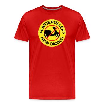 Plasteroller? Nein Danke! (3-farbig) - Männer Premium Bio T-Shirt - Rot - Vorne - Damien (186cm)