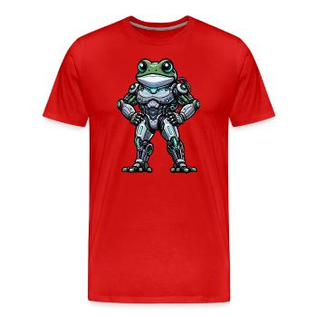 Robot Grenouille Dabbing Mech Cyborg Cool - T-shirt bio Premium Homme - rouge - Devant - Damien (186cm)
