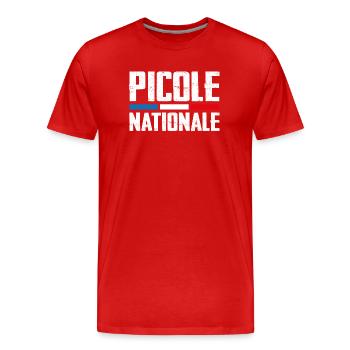 Picole nationale - T-shirt bio Premium Homme - rouge - Devant - Damien (186cm)