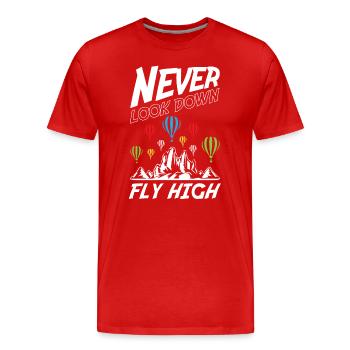 Never Look Down Fly High - Männer Premium Bio T-Shirt - Rot - Vorne - Damien (186cm)
