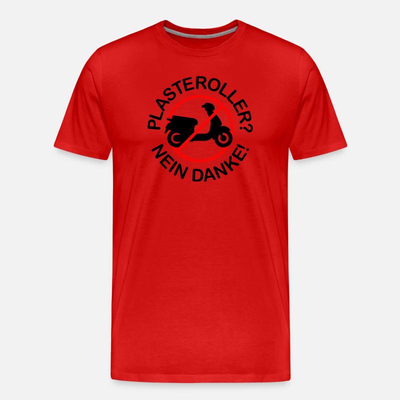 Plasteroller? Nein Danke! (2-farbig) - Männer Premium Bio T-Shirt - Rot