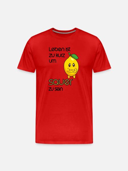 Zitrone Comic Lustig mit Spruch - Männer Premium Bio T-Shirt - Rot