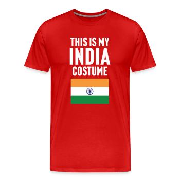 C’est mon costume d’Inde - T-shirt bio Premium Homme - rouge - Devant - Damien (186cm)