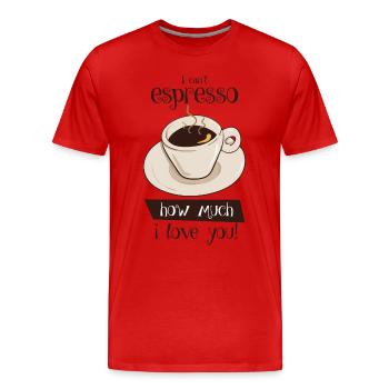 Kaffeeliebhaber - Espresso - Café - Genussdesign - Männer Premium Bio T-Shirt - Rot - Vorne - Damien (186cm)